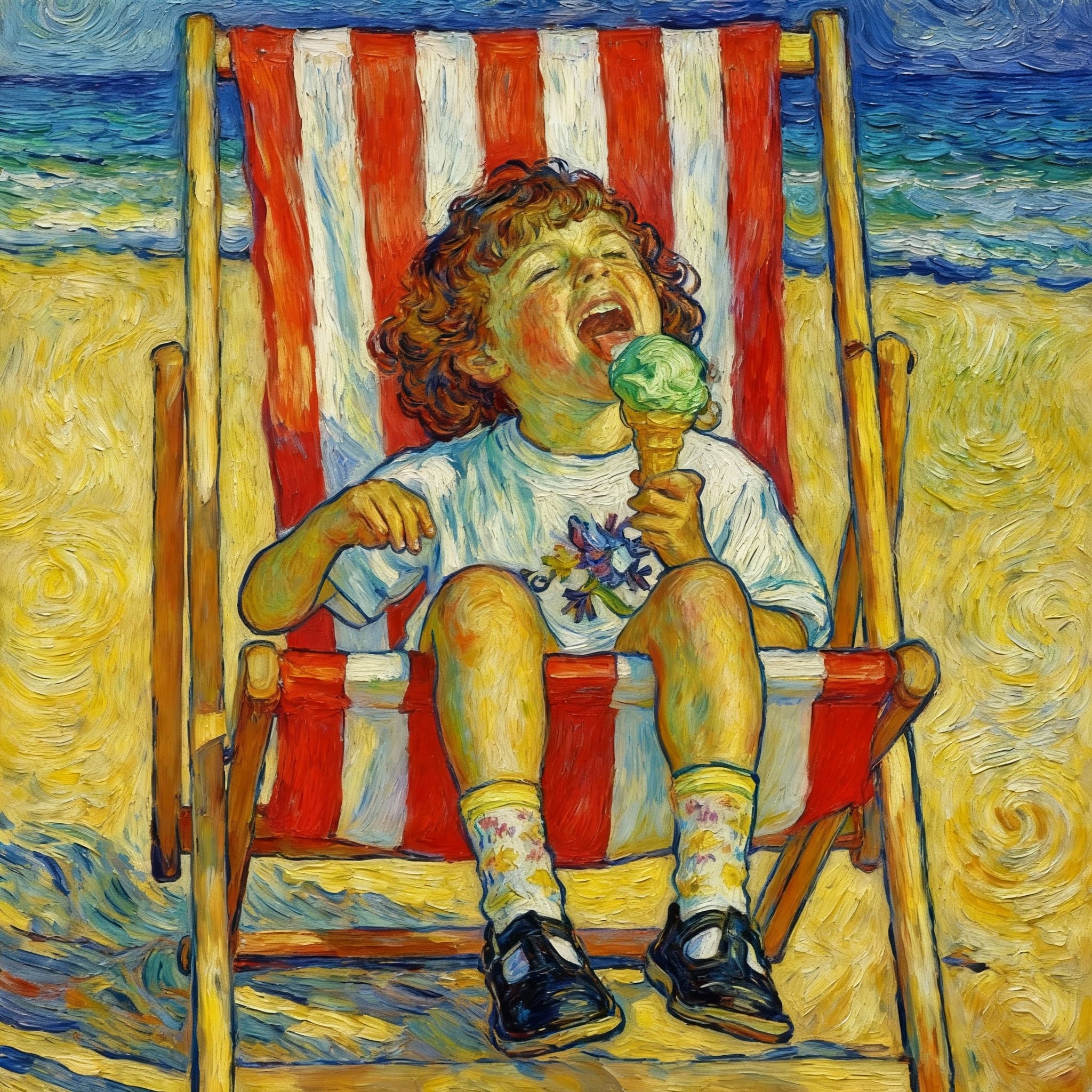 Oil painting style AI photo transformation