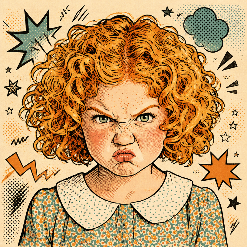 Portrait transformed into a retro comic doodle avatar