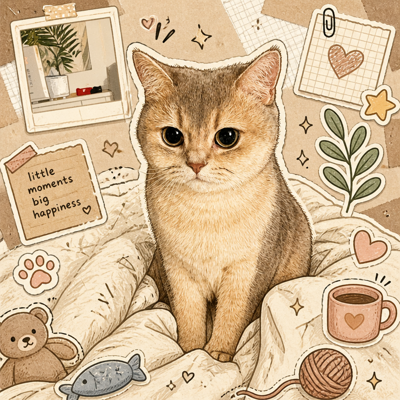 Photo converted into sticker collage doodle art