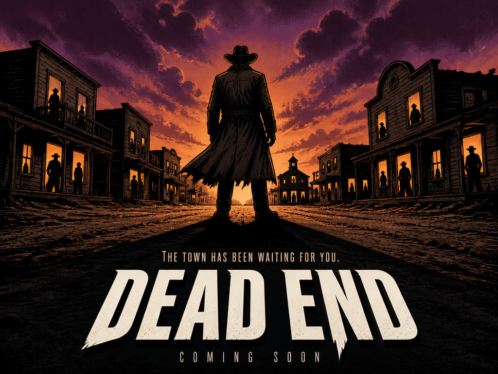 Comic-book movie poster with integrated title treatment