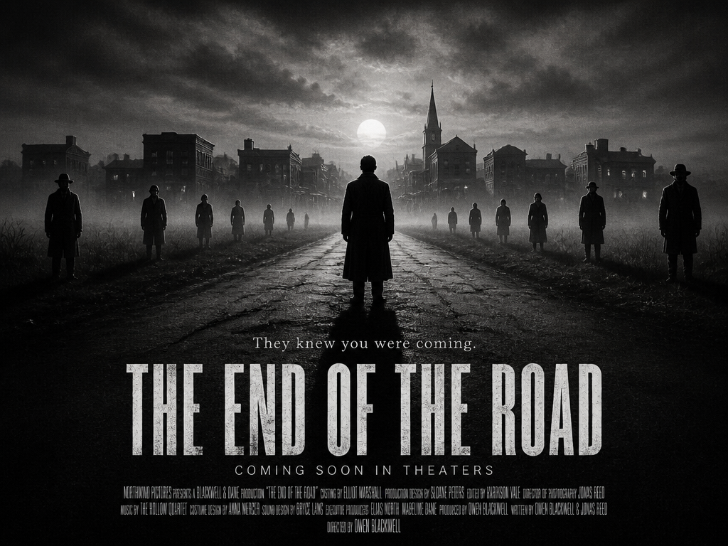 High-contrast black-and-white horror poster example