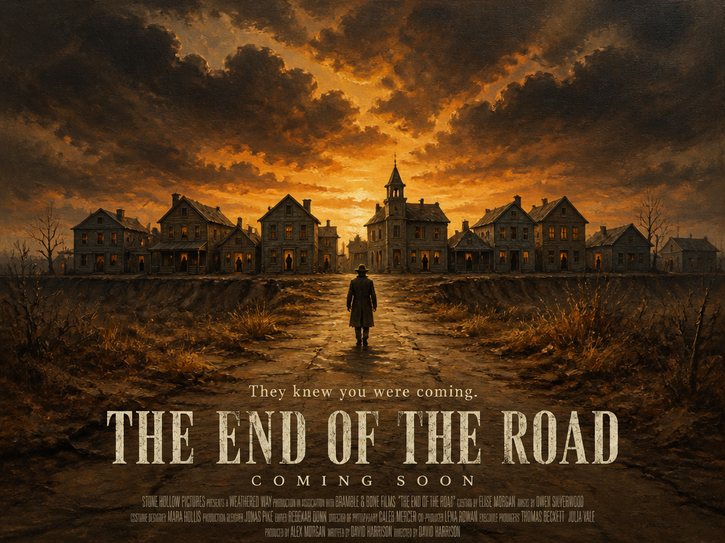 Painted illustration movie poster example generated with AI