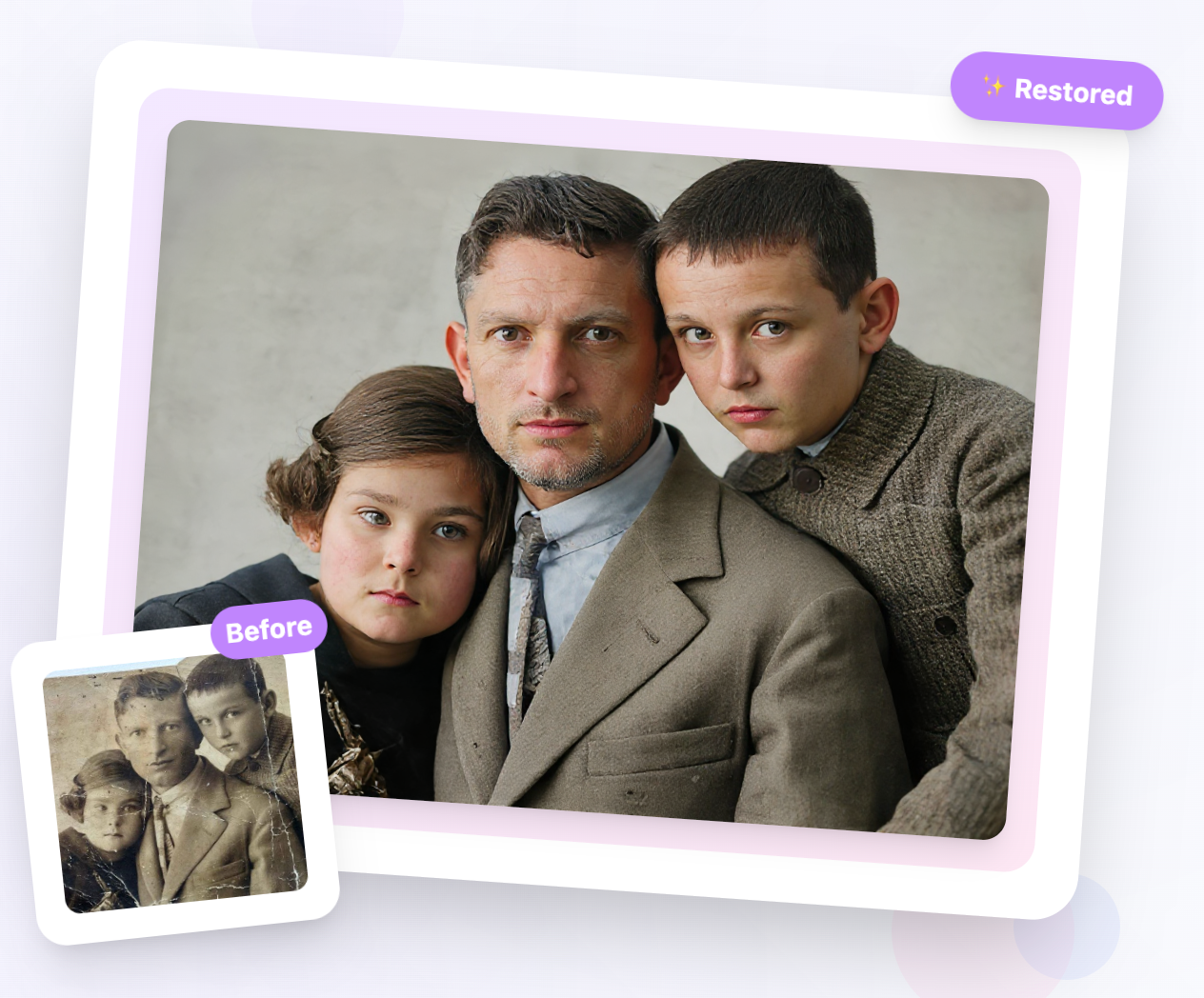Before/After old photo restoration