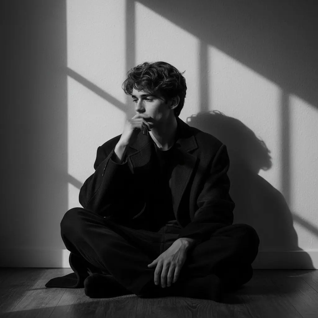 AI generated artistic black and white portrait