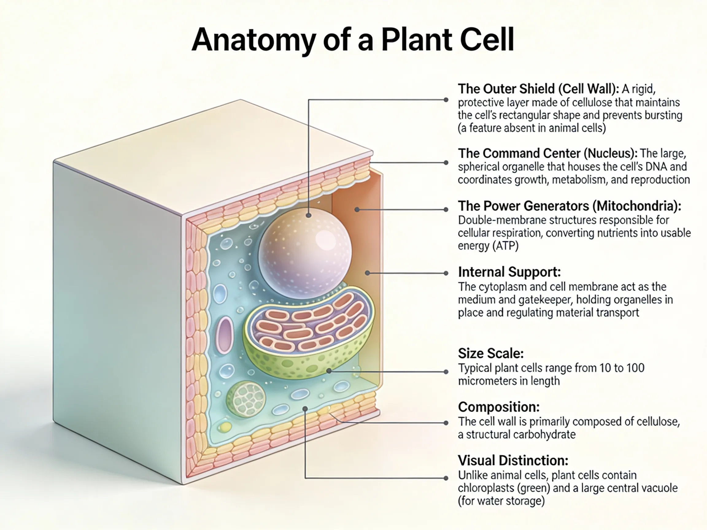 Detailed plant cell diagram AI