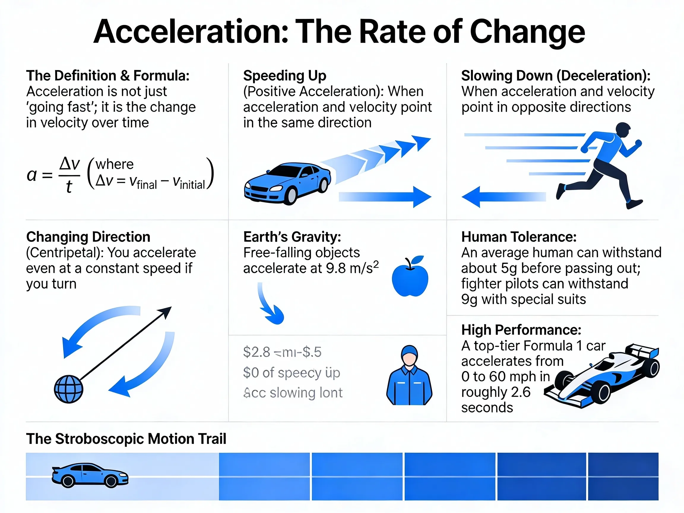 AI generated physics diagram showing acceleration