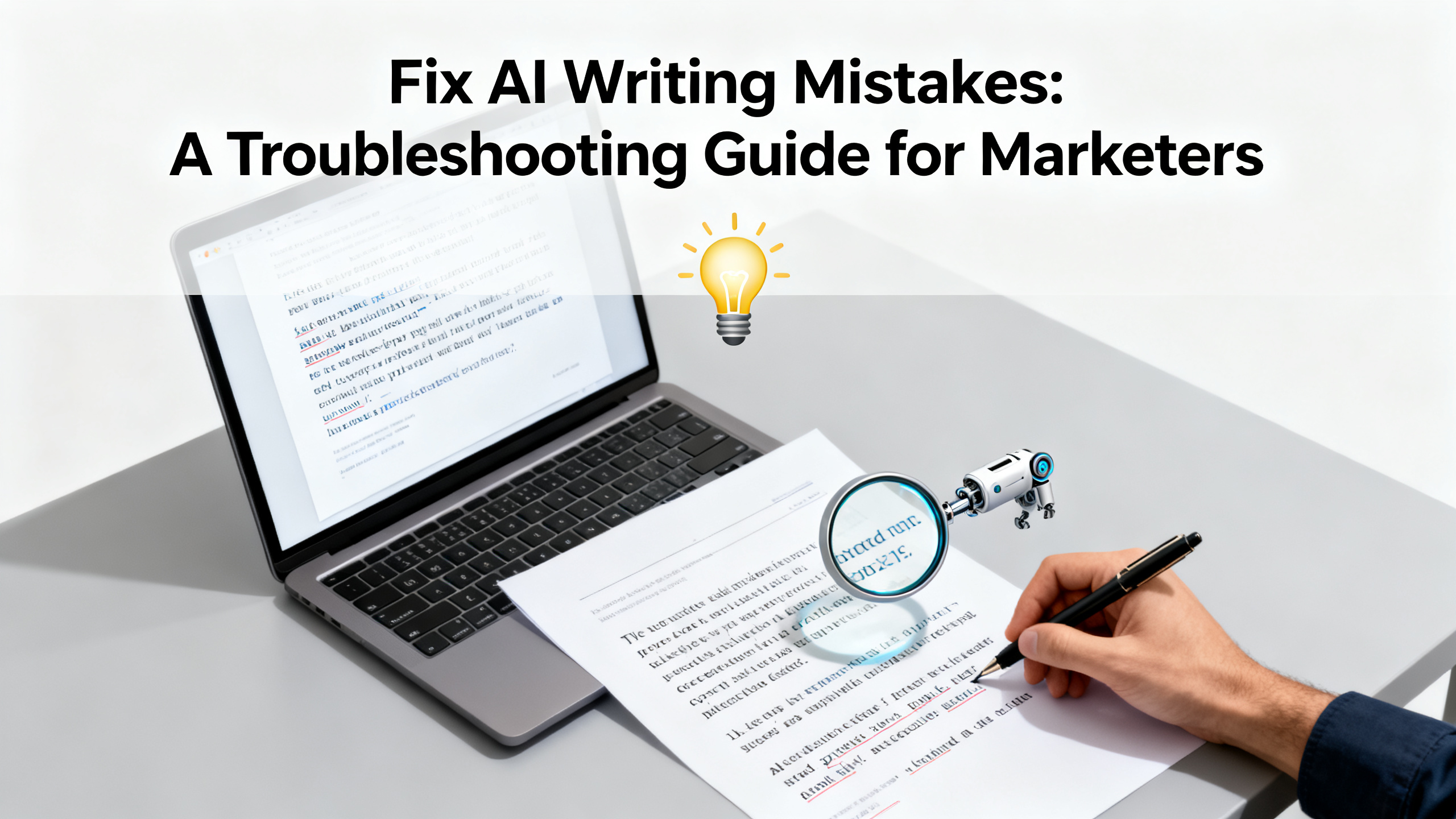 Fix AI Writing Mistakes: A Troubleshooting Guide for Marketers