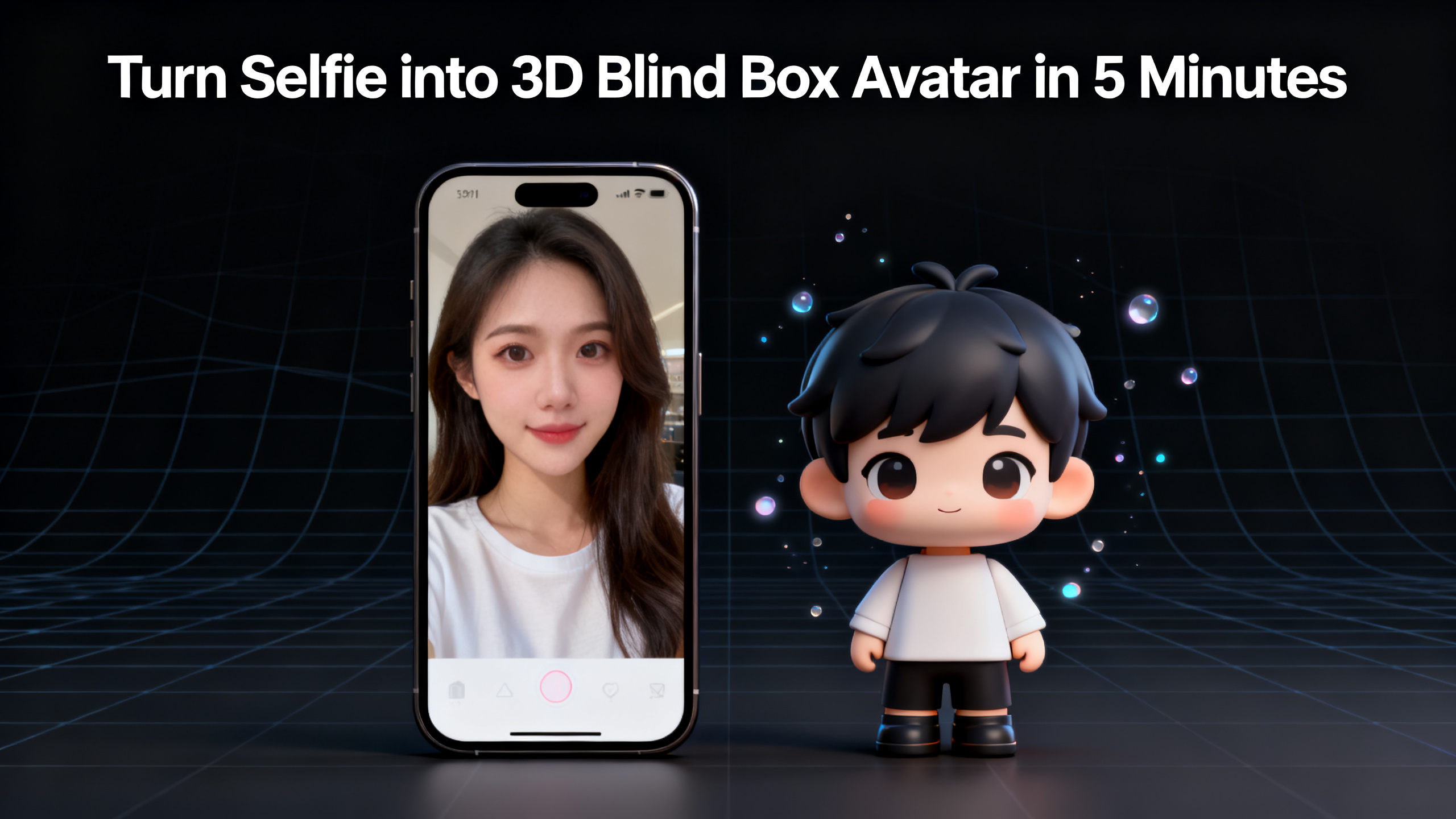 Turn Selfie into 3D Blind Box Avatar in 5 Minutes