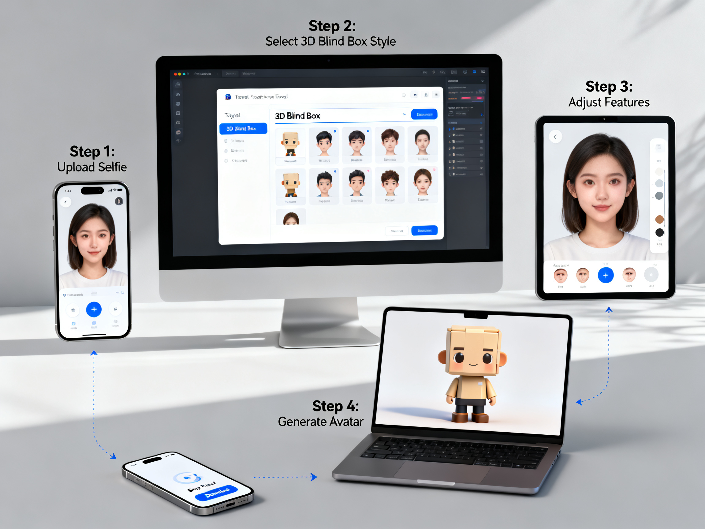 How to Make a 3D Blind Box Avatar from Photo: Step-by-Step tutorial demo image