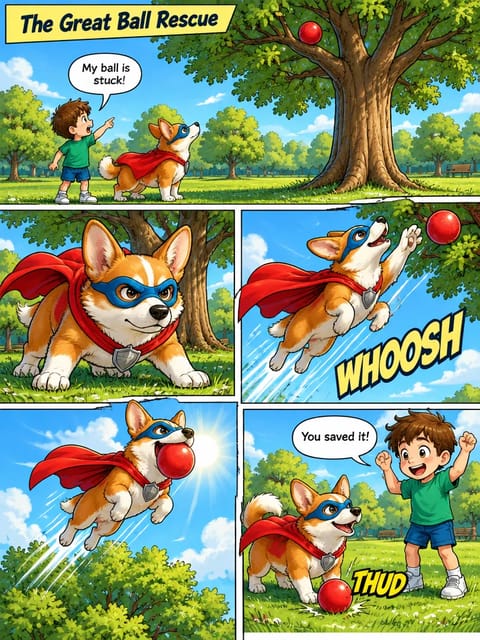 Comic Page Maker example: Kids hero story