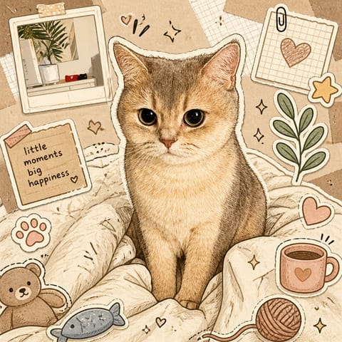 AI Doodle Maker example: Sticker collage world
