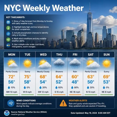Infographic Maker example: Weekly forecast
