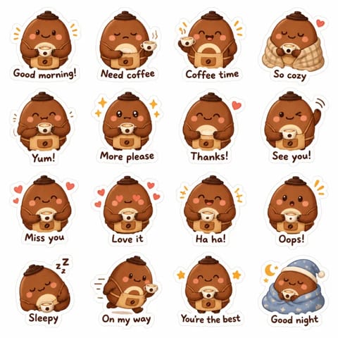 AI Mascot Designer example: Mascot sticker set