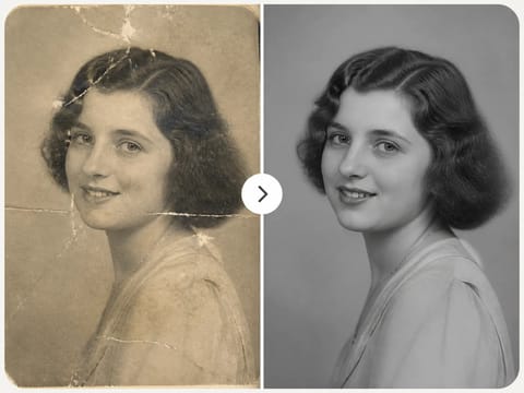 PhotoMend example: Restore an old photo