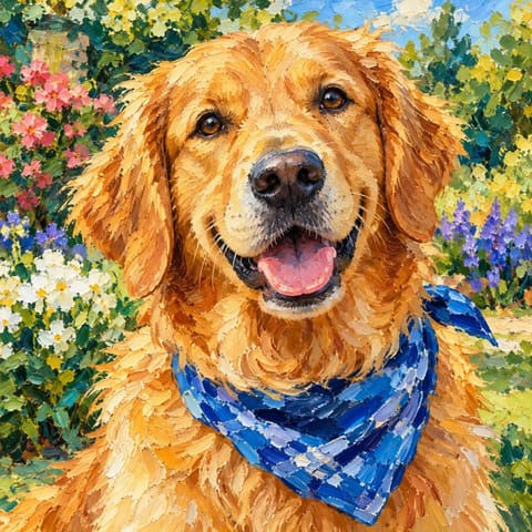 Style Palette AI example: Painted pet portrait
