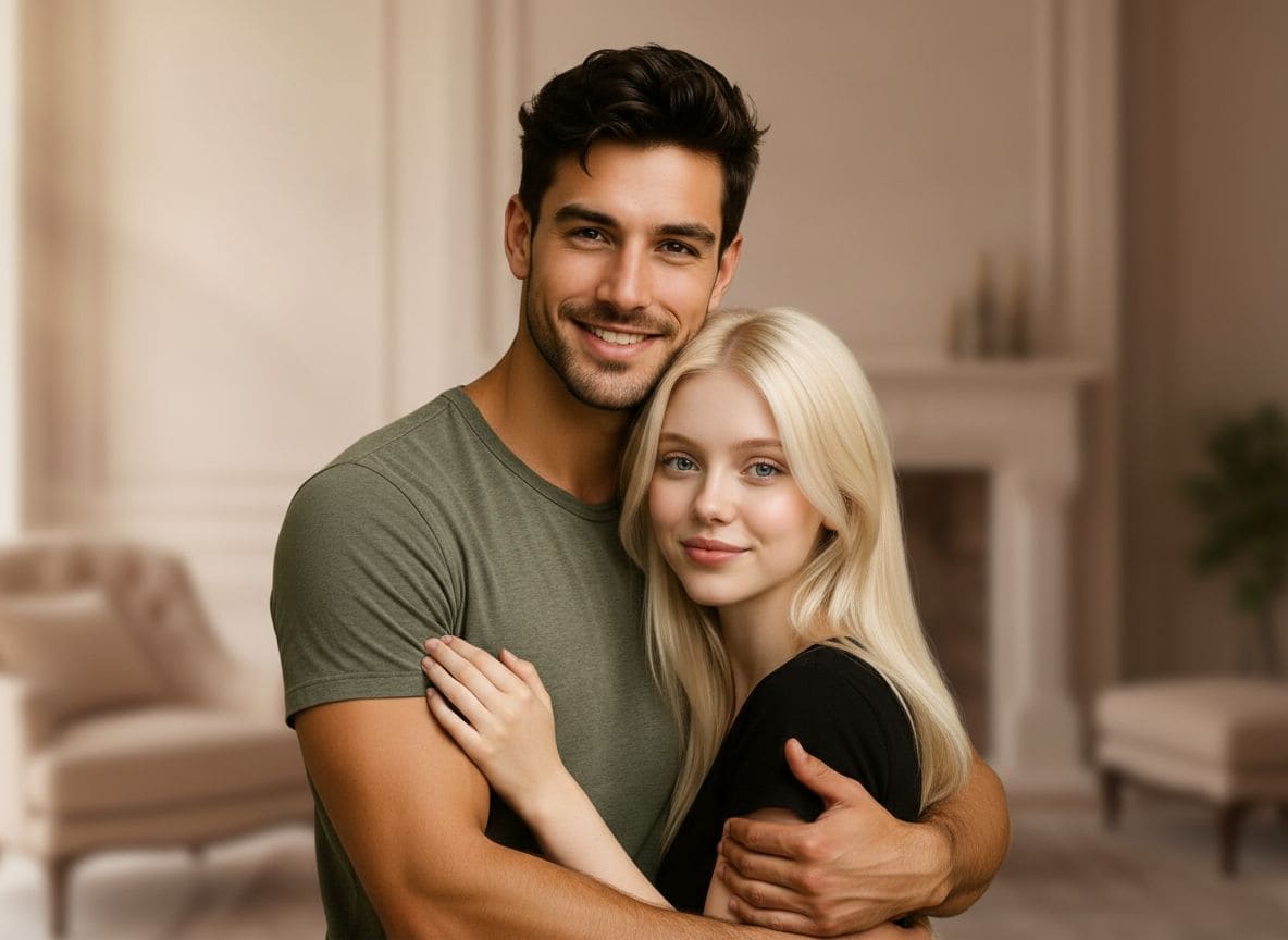 AI wedding photo generated from individual pictures