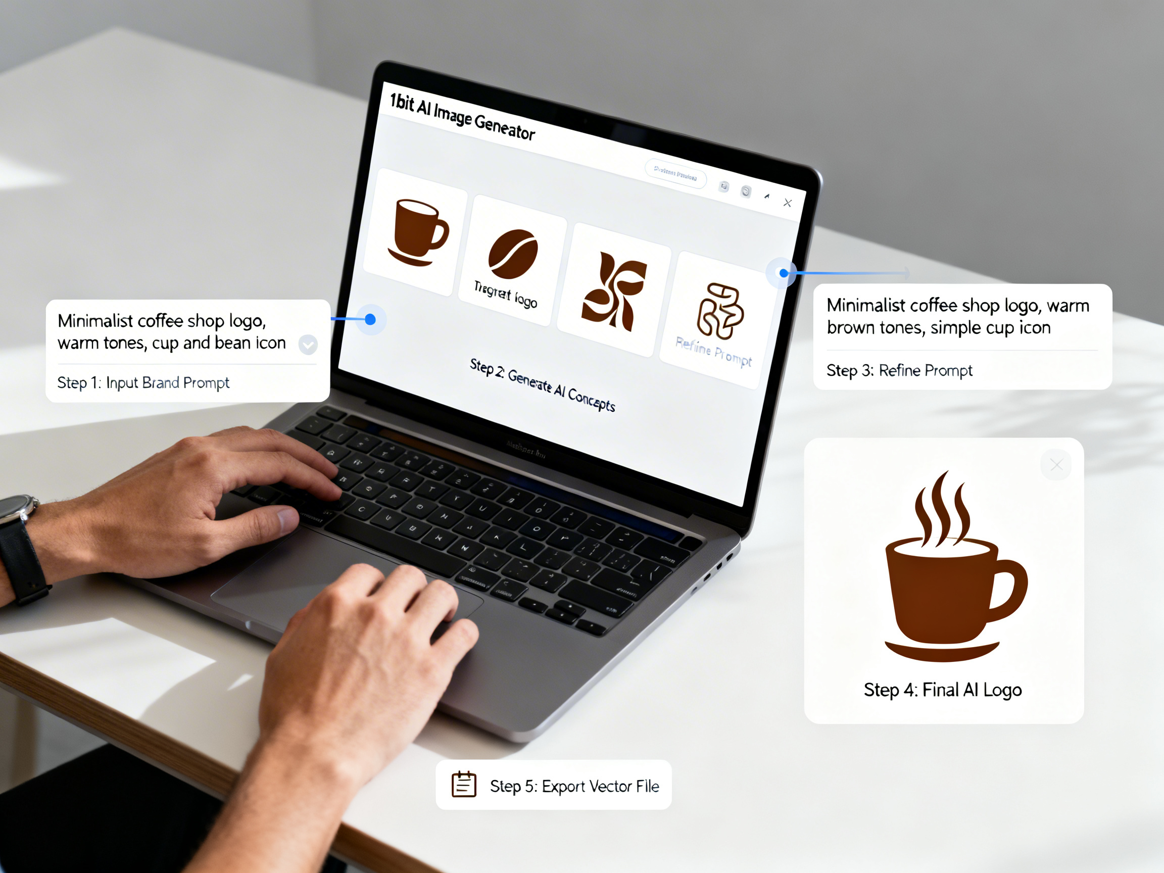AI Logo Generator Tutorial for Beginners: From Prompt to Vector tutorial demo image