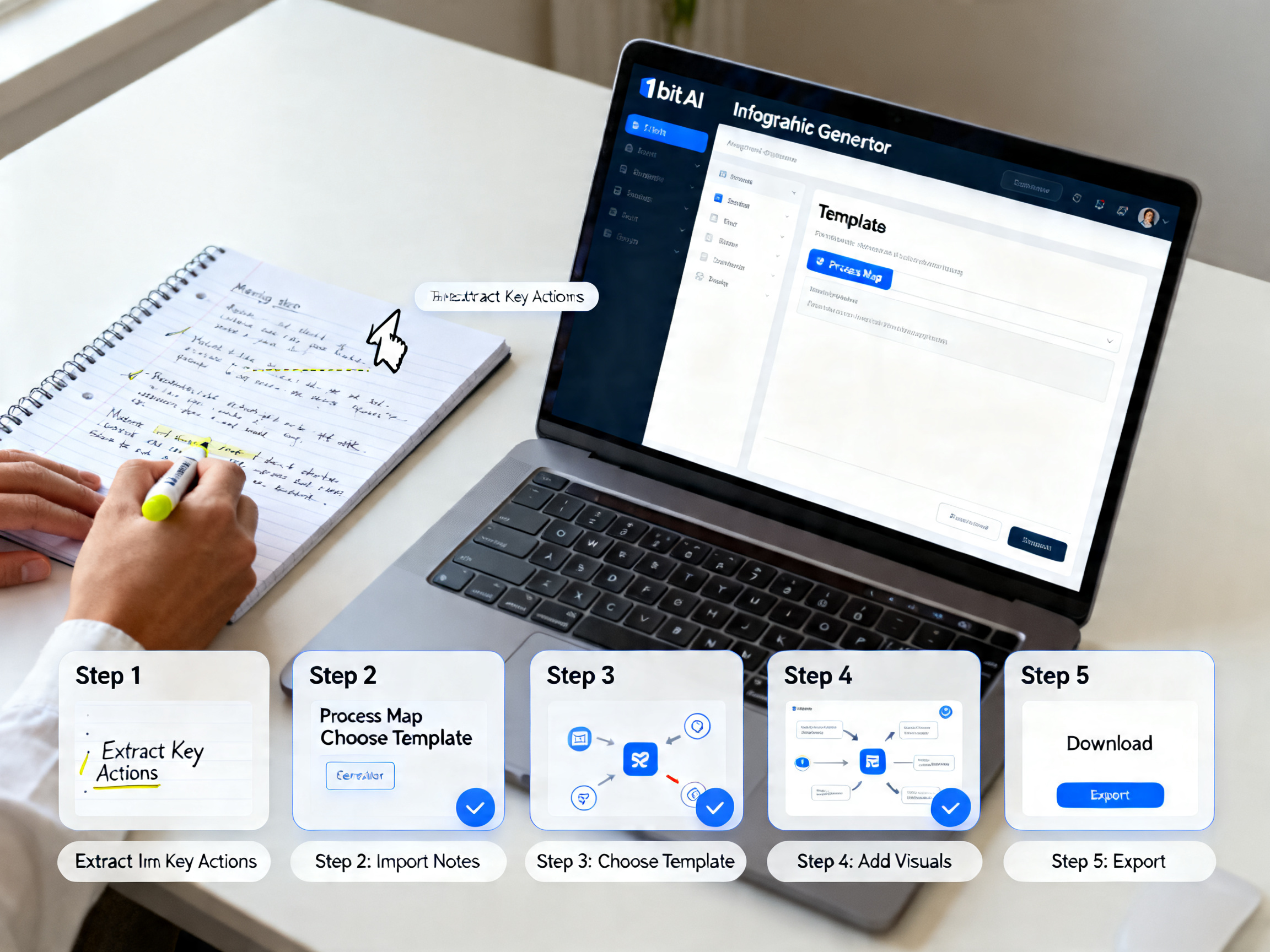 Turn Meeting Notes into a Process Infographic in 10 Minutes tutorial demo image
