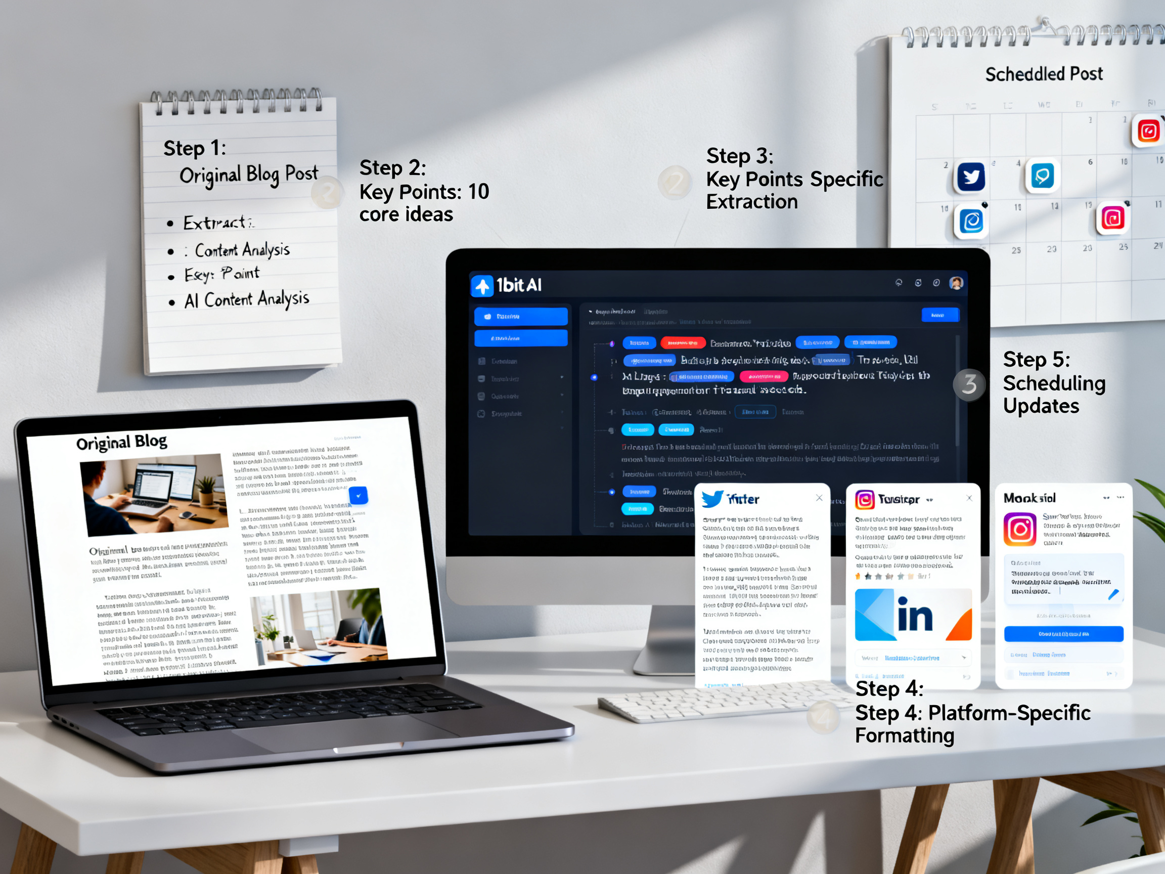 Repurpose Blog Post into Social Media with AI: Step-by-Step Workflow tutorial demo image