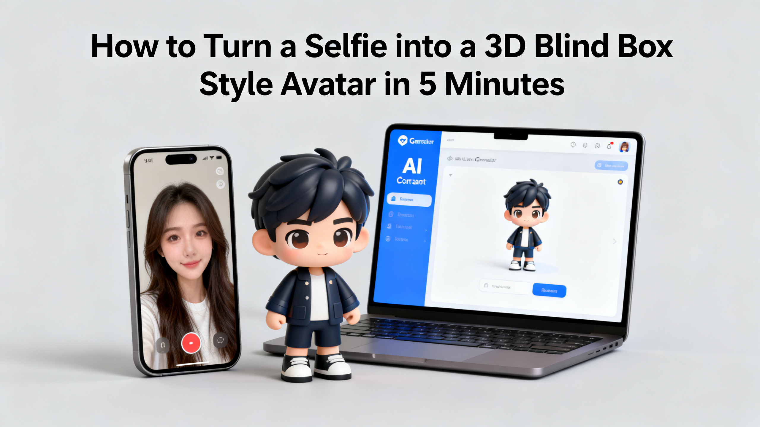 Turn Selfie into 3D Blind Box Avatar in 5 Minutes
