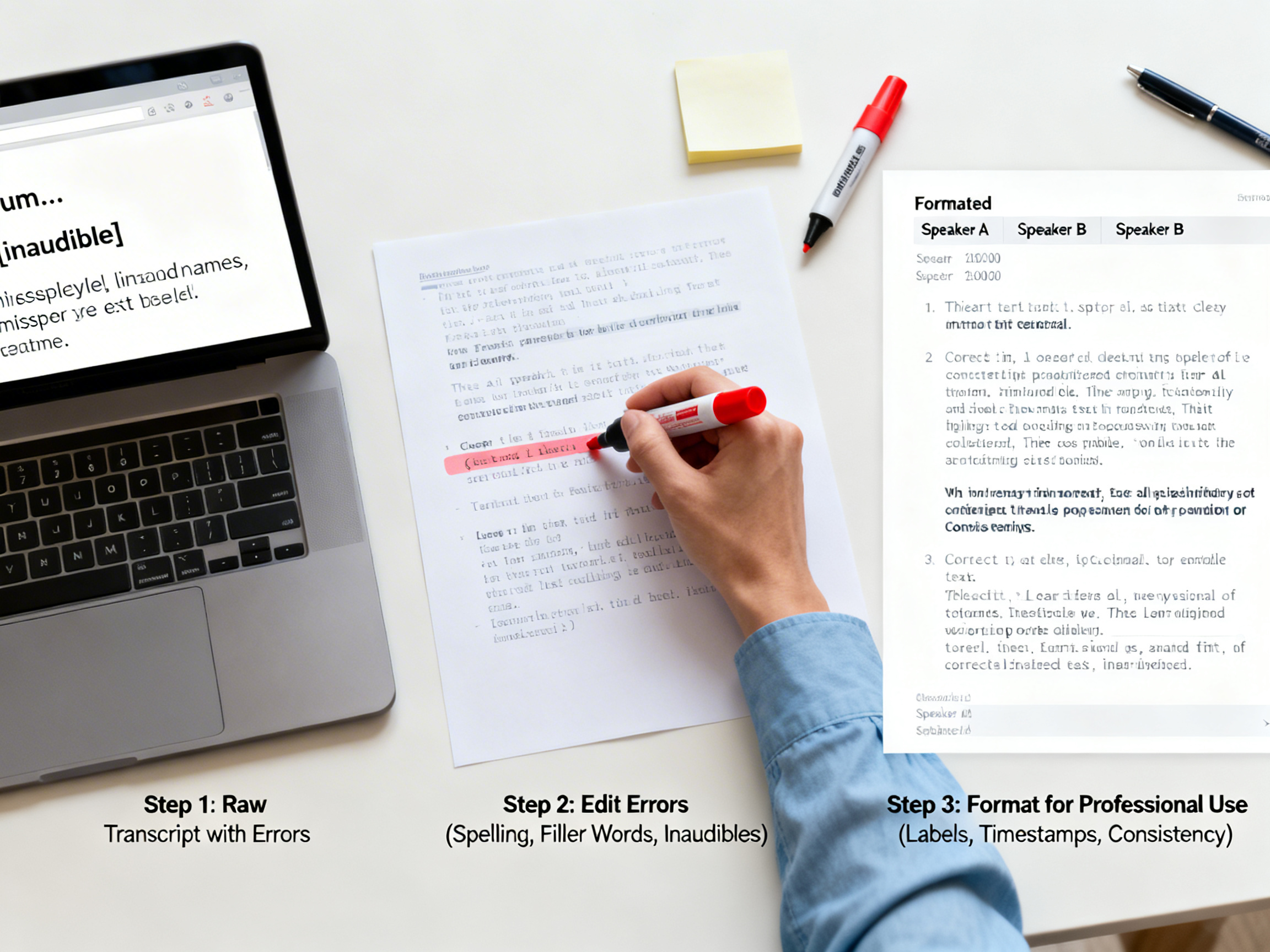 How to Clean and Format AI Transcripts: Professional Templates & Tips tutorial demo image