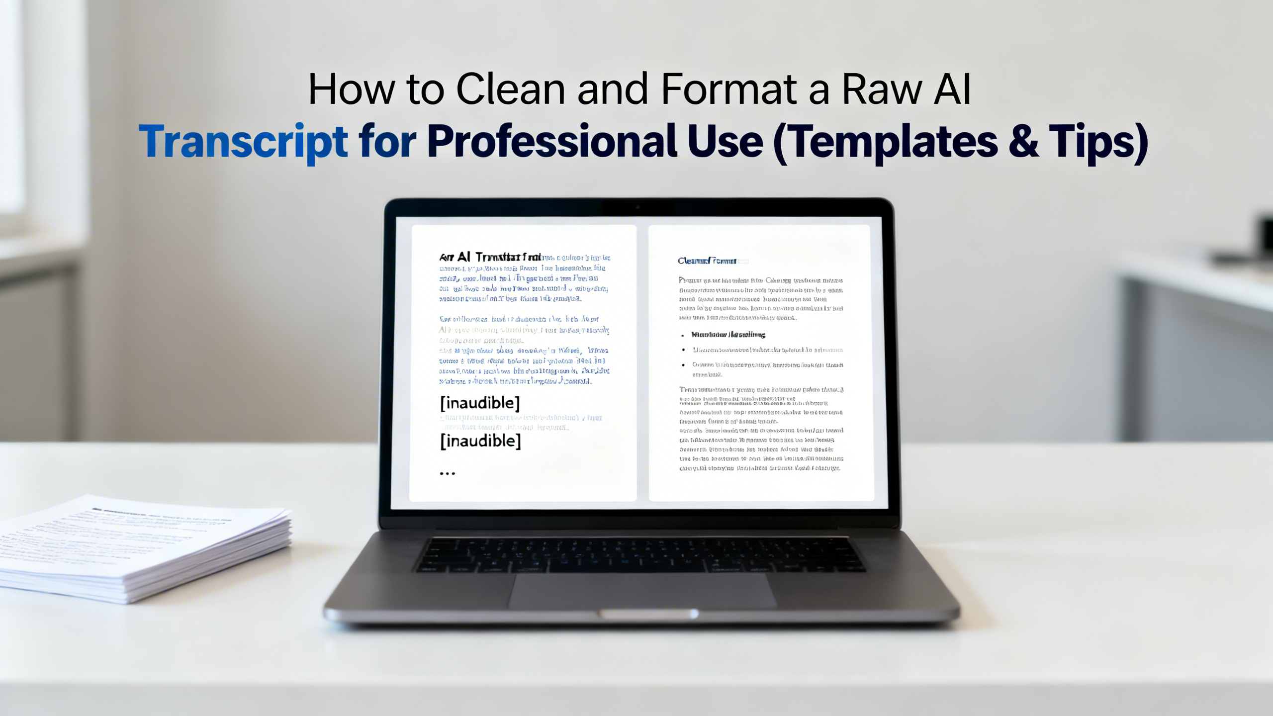How to Clean and Format AI Transcripts: Professional Templates & Tips